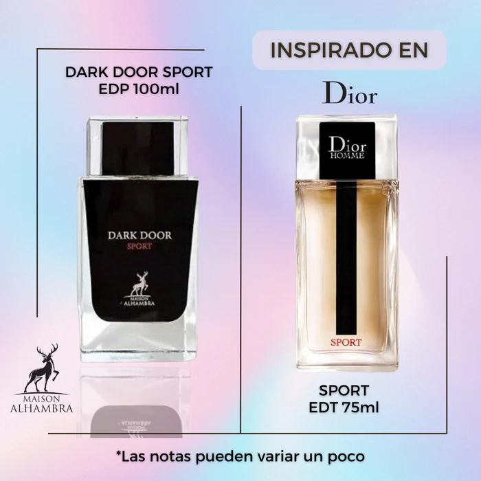 Maison Alhambra Dark Door Sport EDP 100 ML MASCULINO-Inspirado En Dior Homme Sport - Imagen 2