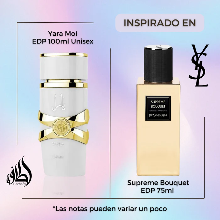 Yara Moi Lattafa Edp 100ML Unisex - Inspirado en Supreme Bouquet de YSL - Imagen 2
